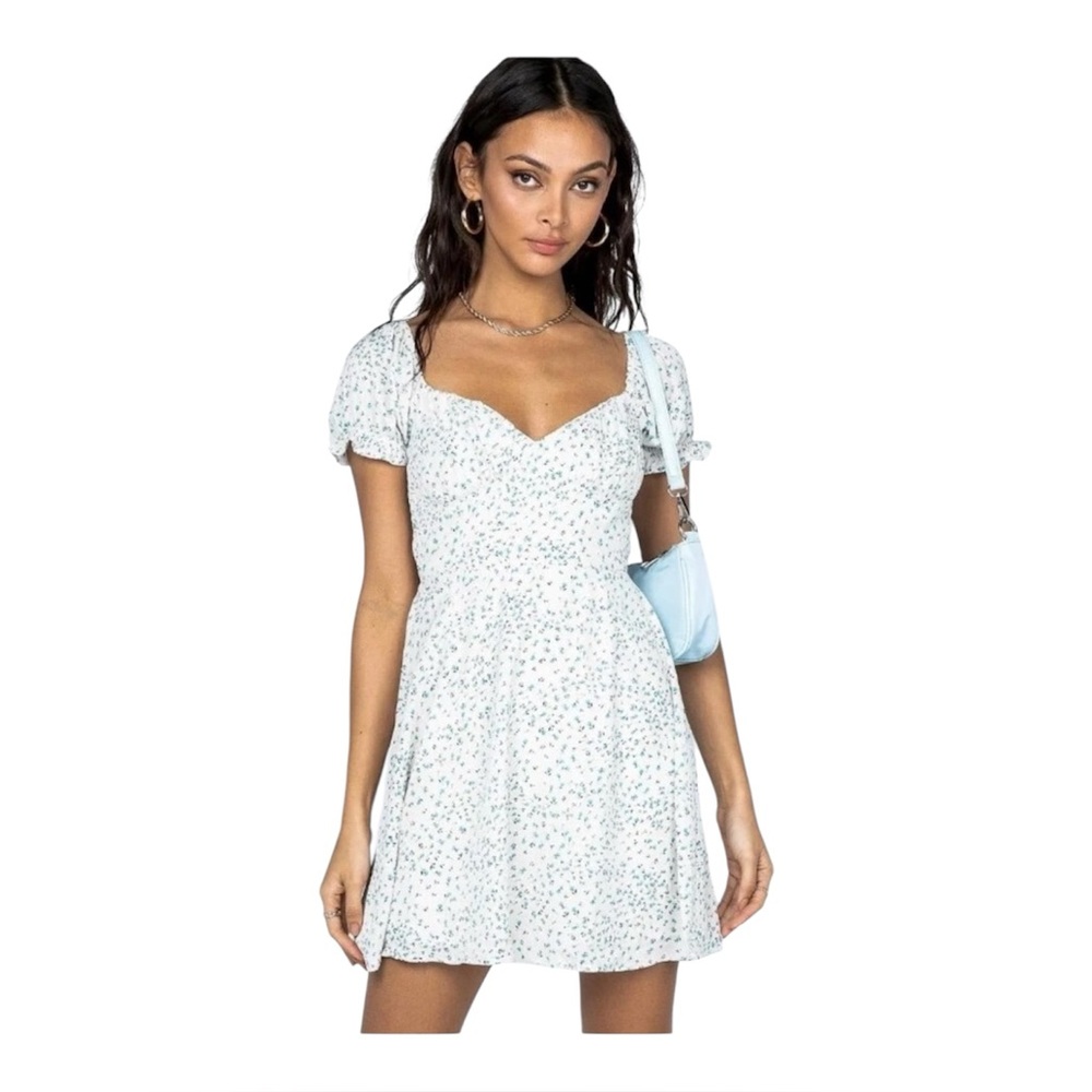 Princess Polly NWT Floral Mini Dress Puff Sleeves Sz 12 Cottage Core